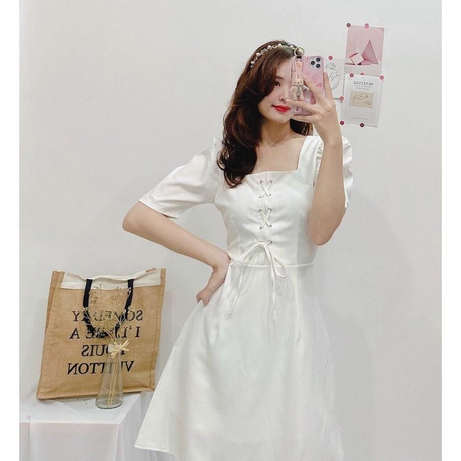 Đầm Dáng A Đan Dây Ngực