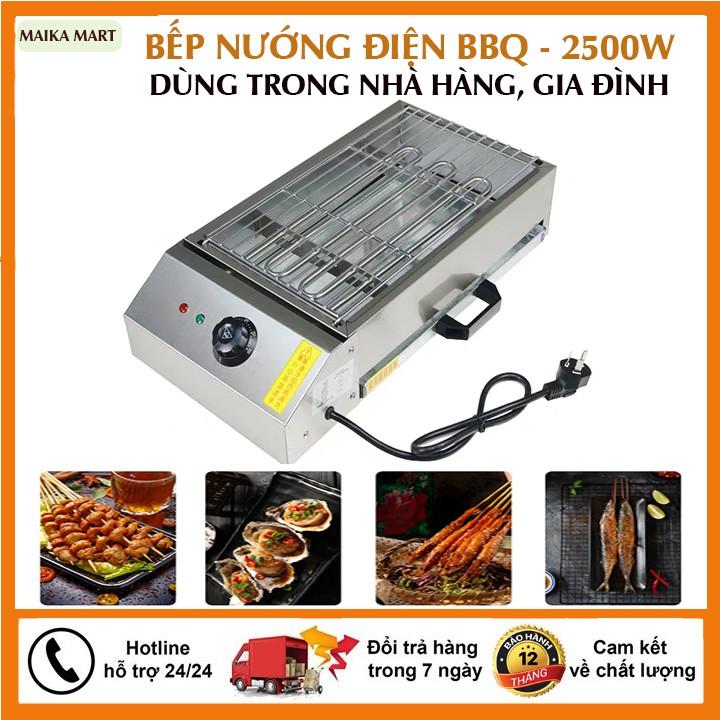 Bếp Nướng Điện BBQ Không Khói, Bếp Nướng Công Nghiệp Inox 201, 2500W. Dùng cho Nhà Hàng, Gia Đình. Lò Nướng