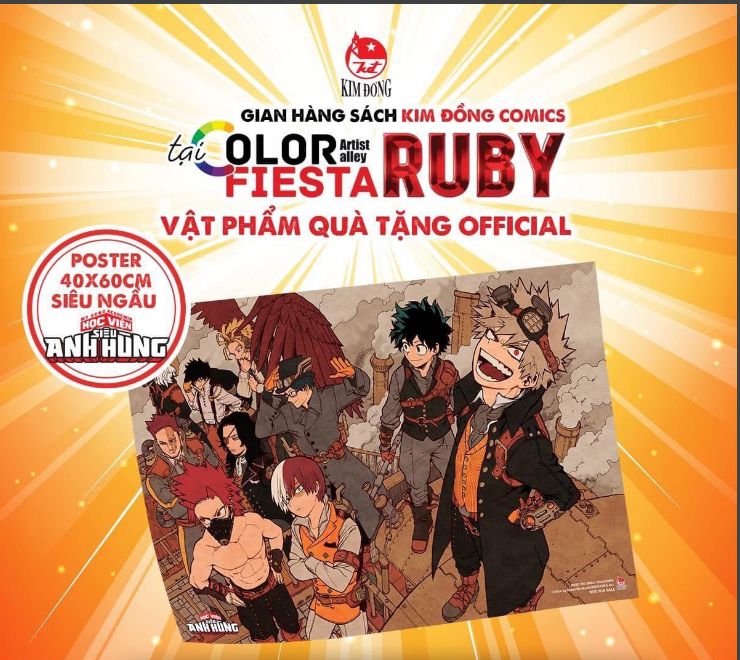 Poster Học viện siêu anh hùng gian hàng Limited - Fes Color Fiesta Ruby - NXB Kim Đồng