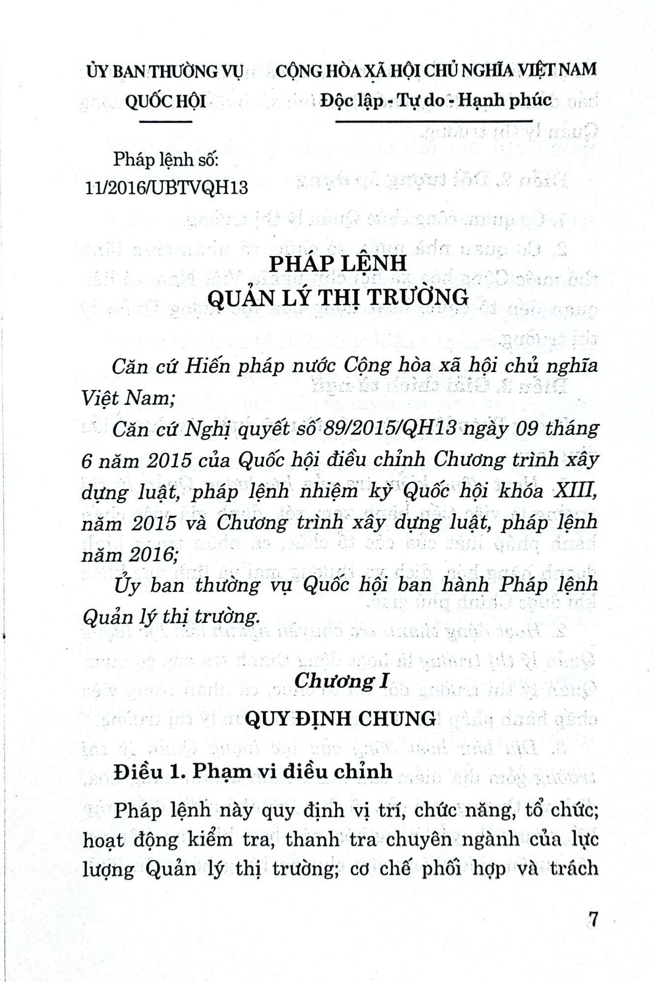 Pháp lệnh quản lý thị trường