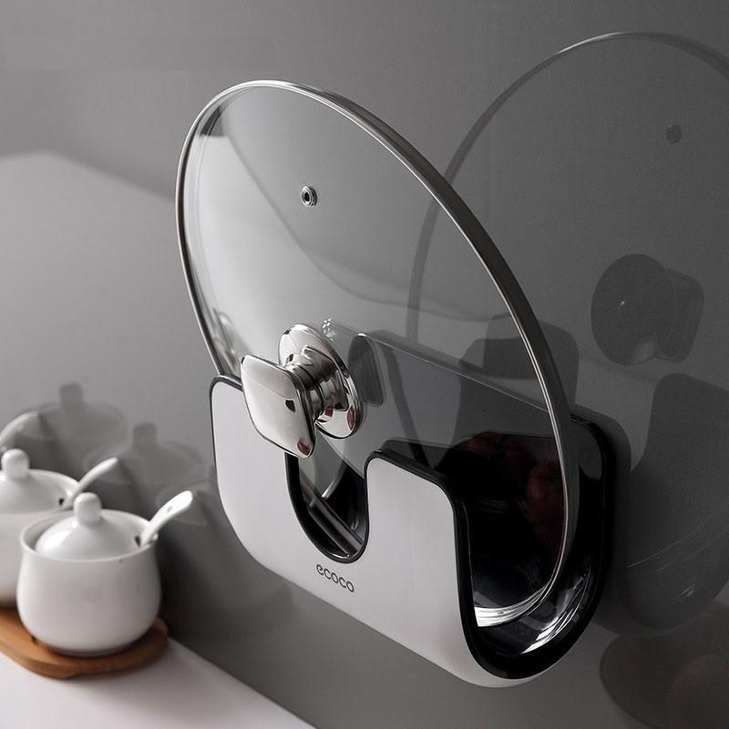Kệ đựng nắp dán tường có 4 móc