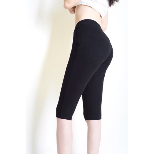 Quần legging Ngố cuộn Hồng siêu co giãn, mặc thoải mái