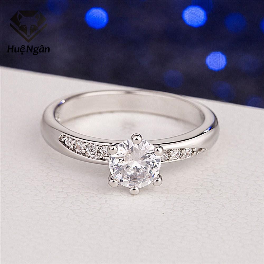 Nhẫn Bạc Ý 925 Huệ Ngân - Ổ Cao 6 chấu 6 li RR1176