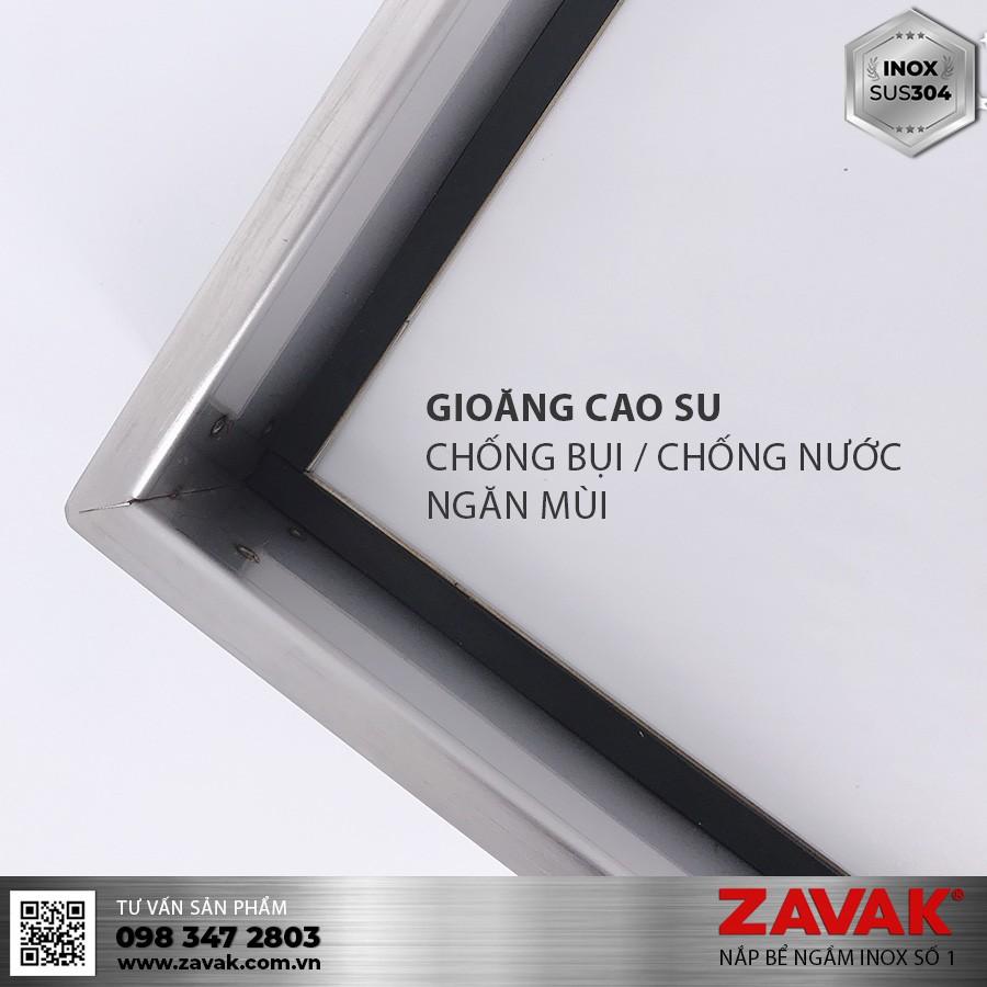 Nắp bể nước ngầm trong nhà Zavak MHI-45. lát gạch âm sàn kích thước 45x45cm. Inox304 chống gỉ