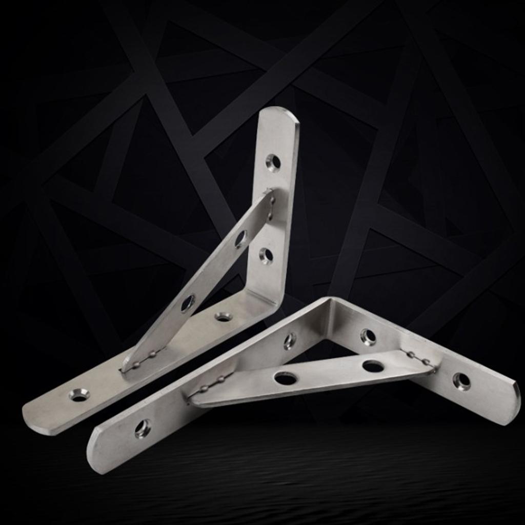 2pcs Stainless Steel Heavy Duty Shelf Bracket Corner Brace Support Fastener Wall Hanging Shelve Support Bracket