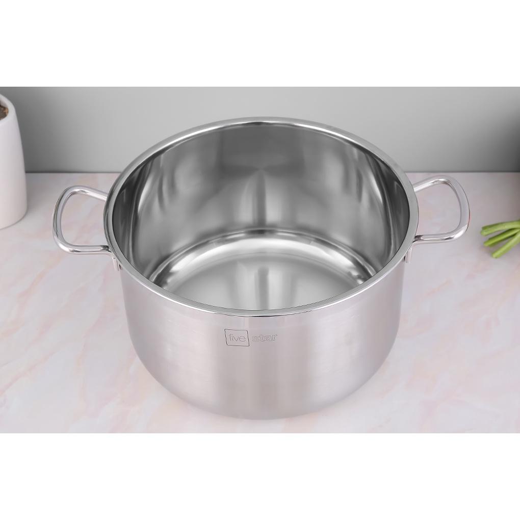 Nồi luộc gà inox 3 đáy sandwich cao cấp bếp từ FiveStar Standard tặng 2 muỗng canh ( 26cm / 28cm / 30cm )- nồi luộc gà bếp từ cao cấp