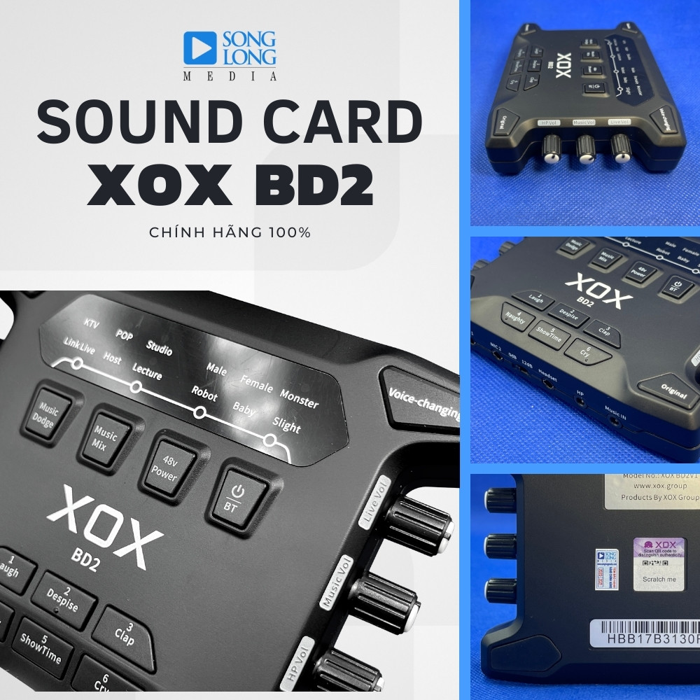 Soundcard Thu Âm Bluetooth XOX BD2 - Hàng chính hãng