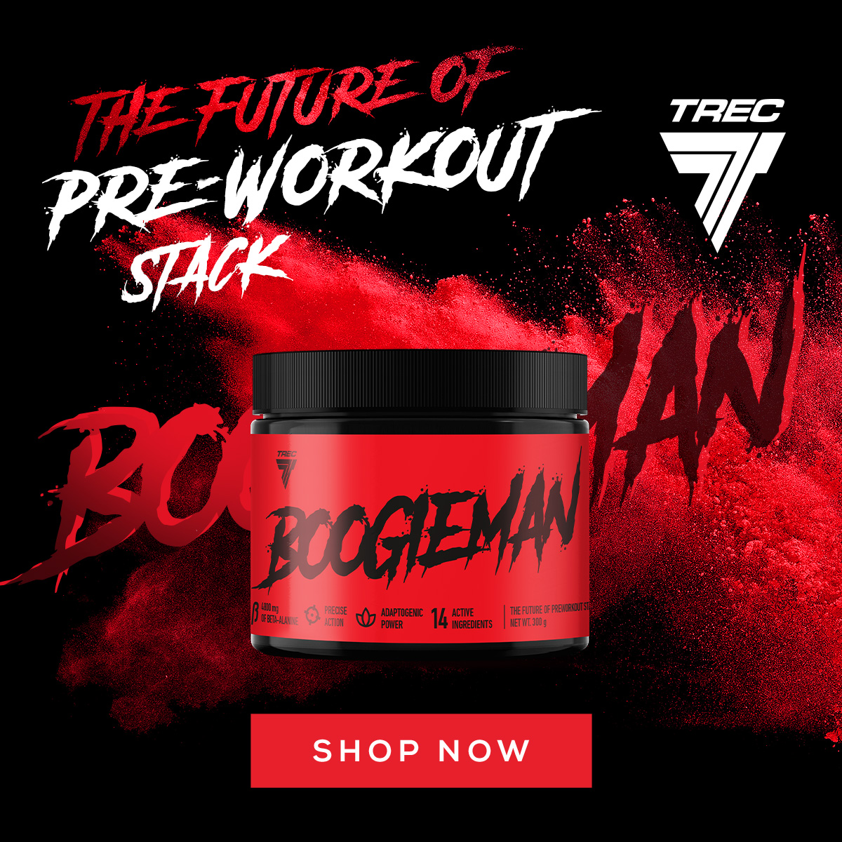 Pre-Workout TREC BOOGIEMAN 300g - Thương Hiệu Trec Nutrition - Nhiều Hương Vị