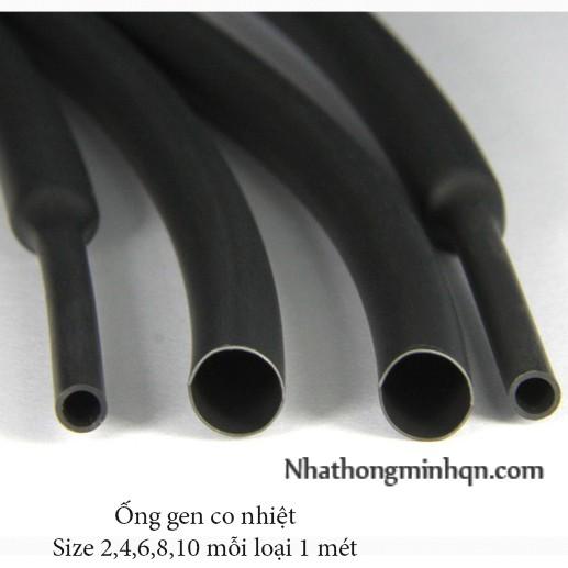 Ống ghen co nhiệt phi 2 đến phi 10 - mỗi loại dài 1 mét