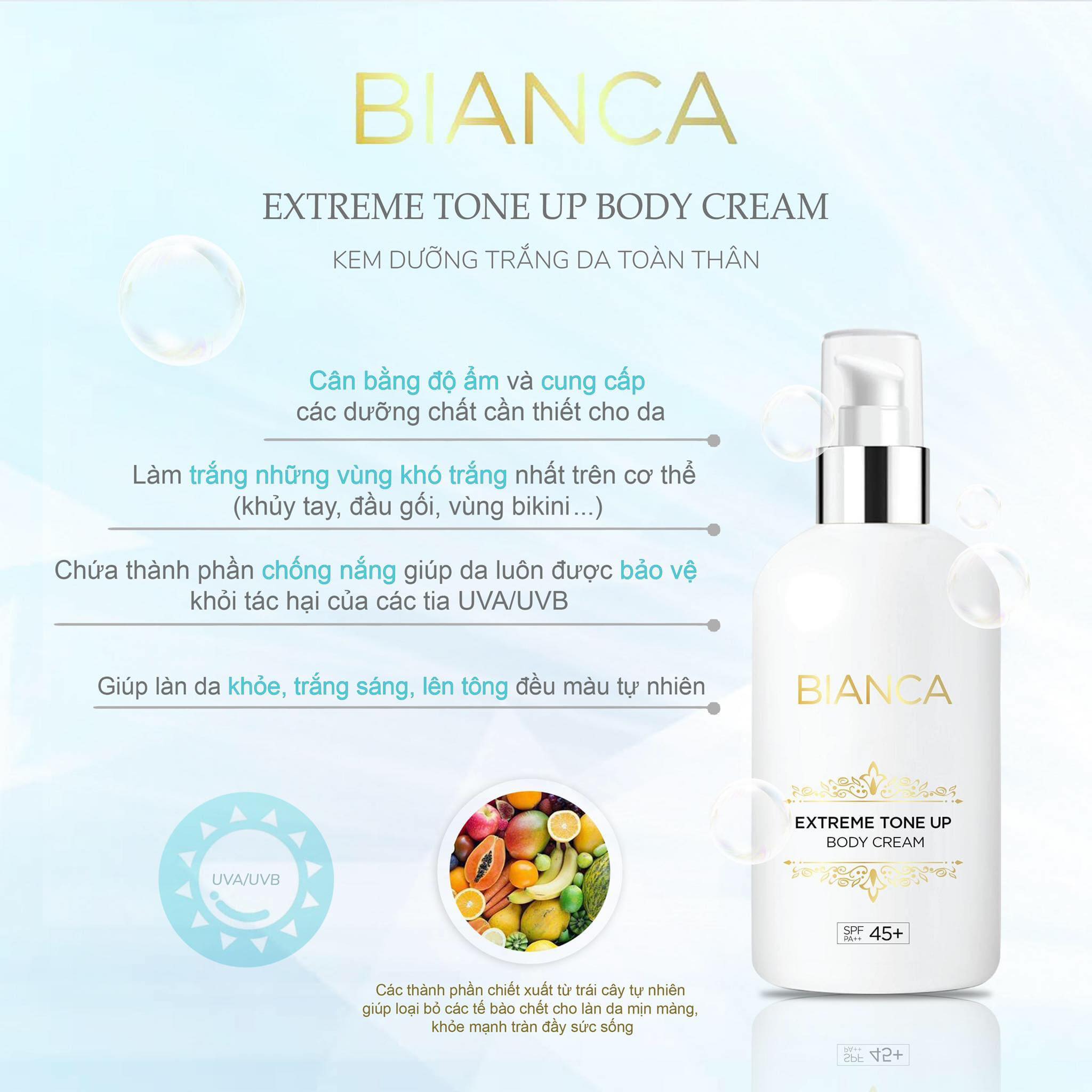 Kem dưỡng trắng da toàn thân Bianca - Extreme Tone Up Body Cream