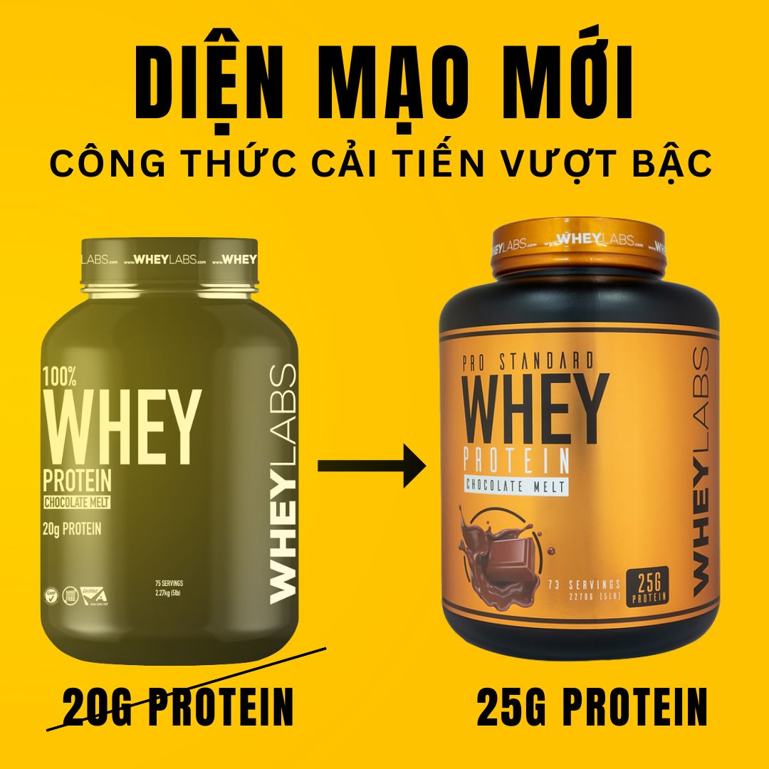 [QUÀ TẶNG] Sữa tăng cơ Wheylabs Pro Standard Whey Protein hũ 5lbs (2.2kg) ( 73 lần dùng)