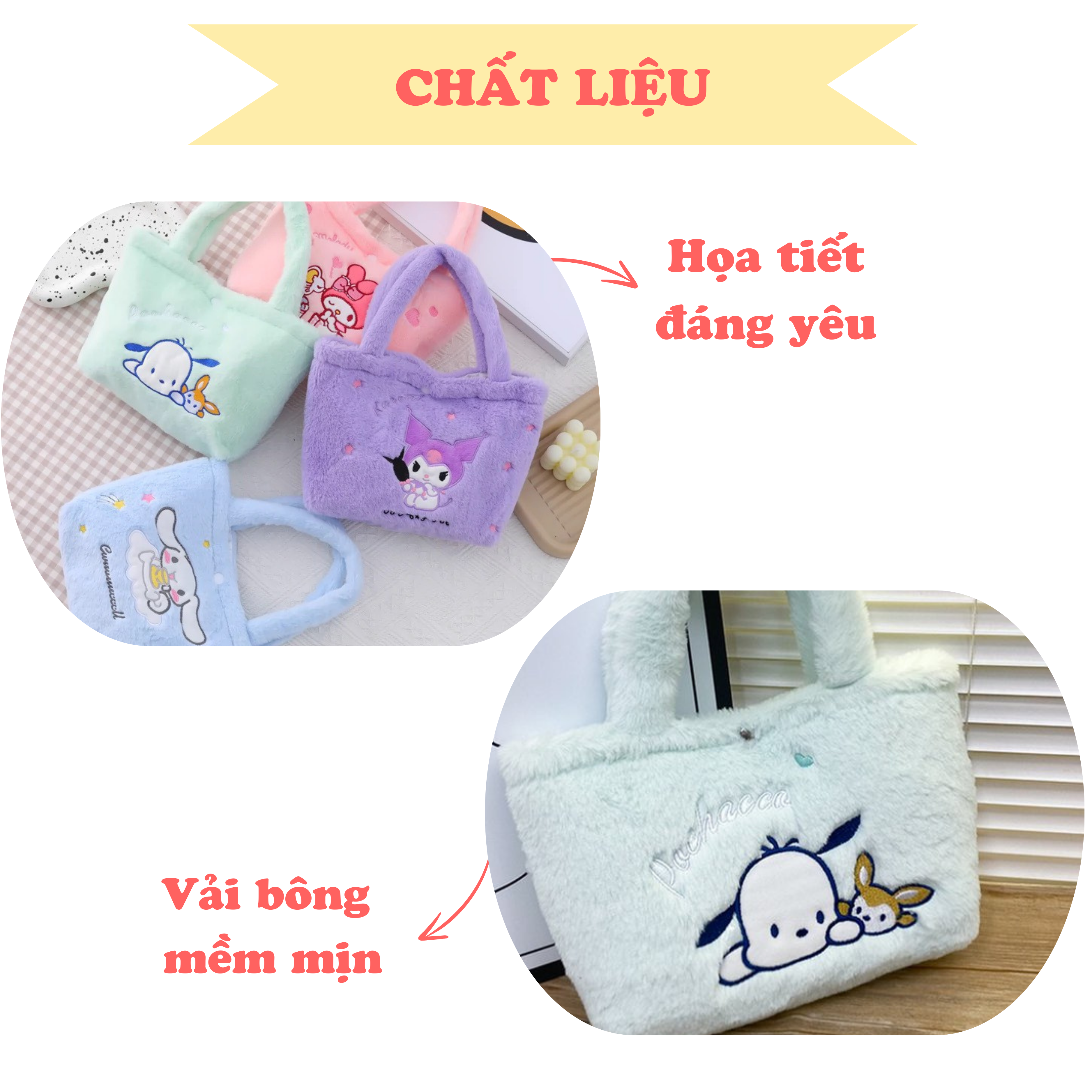 Túi cho bé nhiều họa tiết hoạt hình đáng yêu Baby-S, Túi xách cho bé dáng tote phong cách Hàn Quốc xinh xắn - STX043