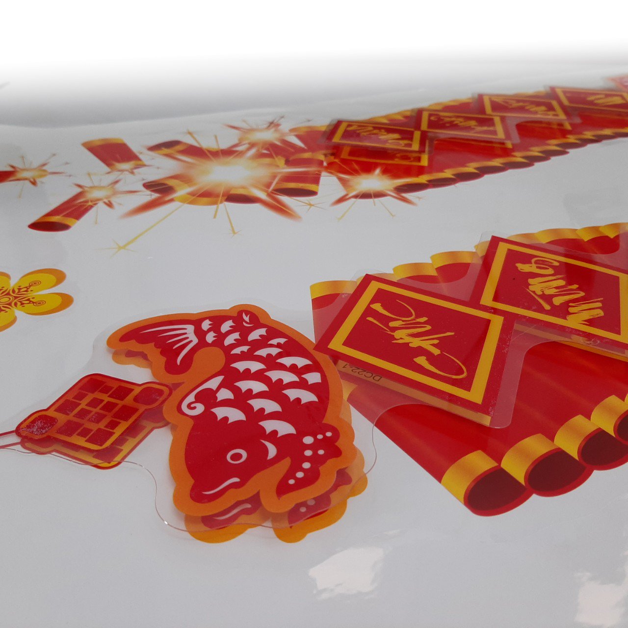 DECAL TRANG TRÍ TẾT HỌA TIẾT NỔI HÌNH