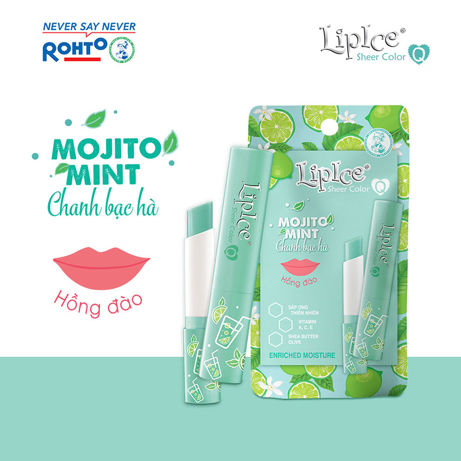 Son dưỡng có màu tự nhiên LipIce Sheer Color Q Mojito Mint 2.4g (Hồng Tự Nhiên) 2.4g