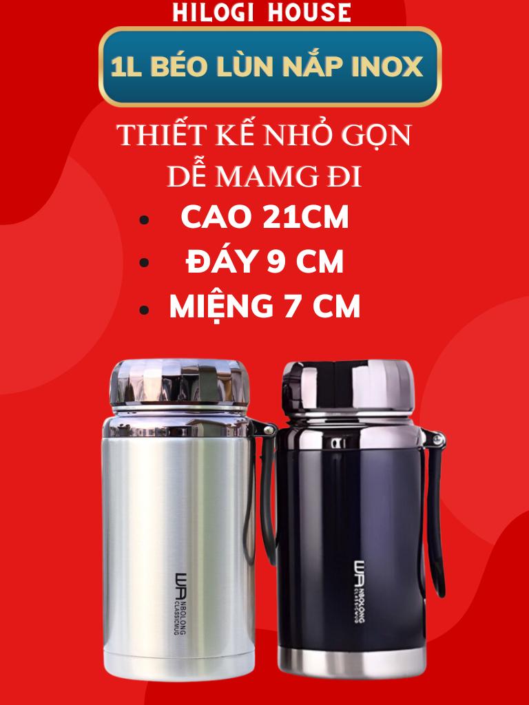Bình giữ nhiệt 1500ml Hilogi giữ lạnh hơn 24 giờ, bình giữ nóng hơn 12 giờ, có khay lọc và dây treo , 1 đổi 1 30 ngày