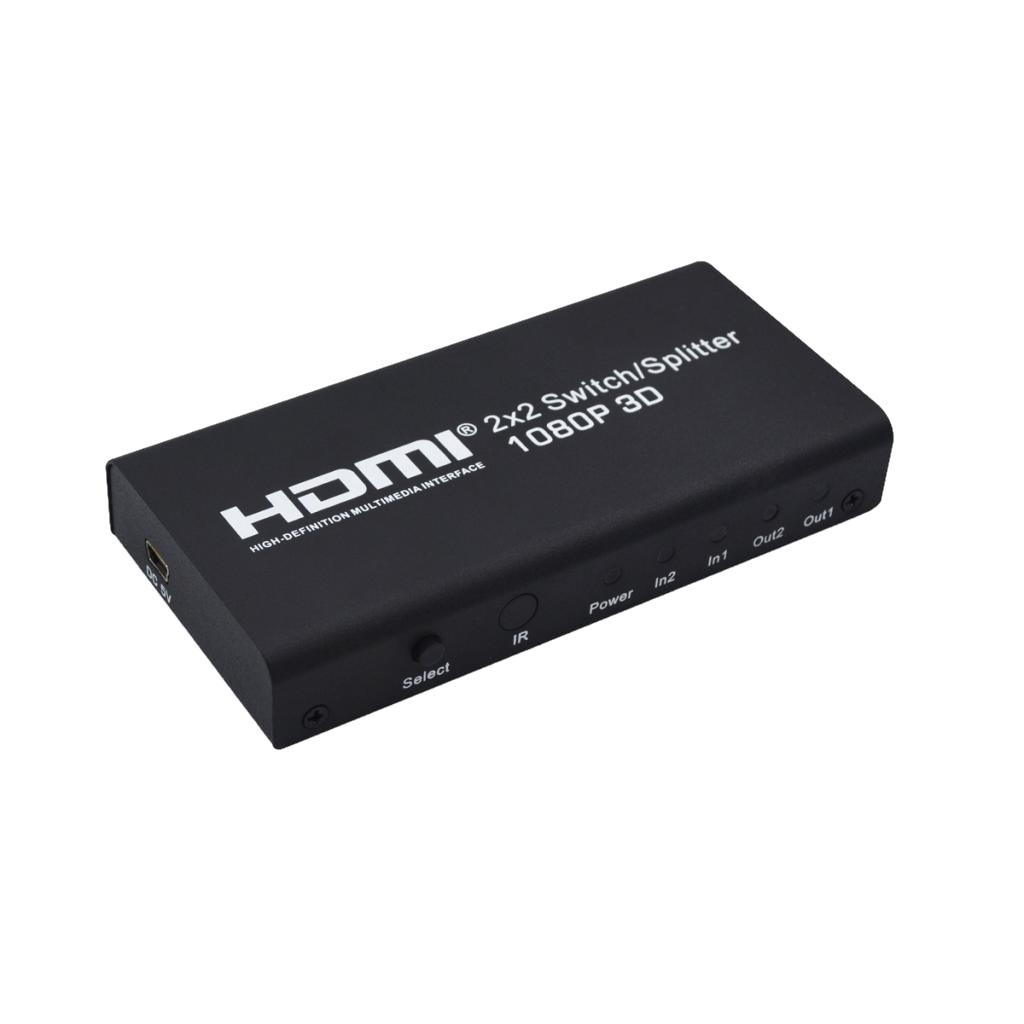 HDMI Switch 2 in 2out Switcher Selector Splitter Hub Box For HDTV HD EU Plug