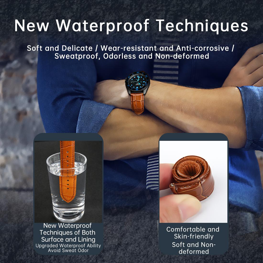 Da Bê Dây Da Nam 18Mm 20Mm 22Mm 24Mm Mềm Handmade Ban Nhạc Dây Dành Cho Samsung Galaxy Samsung Galaxy huawei Amazfit Dây Đồng Hồ