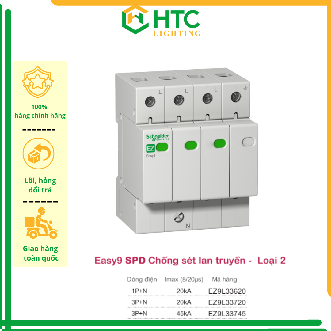 Thiết bị chống sét lan truyền - Easy9 SPD 20kA 3P+N