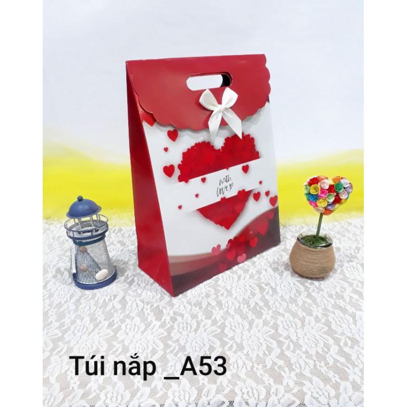 Túi giấy nắp nơ nhiều size