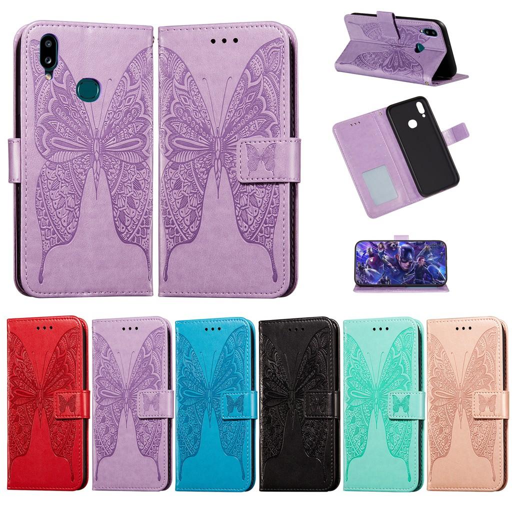 Bao da điện thoại nắp lật PU mềm có ngăn đựng thẻ cho Samsung Galaxy A10S A20S A30S A50S A70S A01 A11 M11