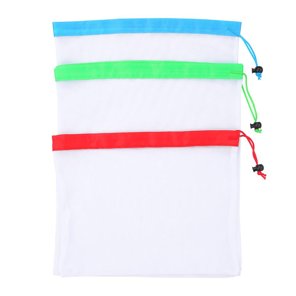 15 cái túi lưu trữ đồ dùng bằng lưới chất lượng cao với 3 kích thước Dễ dàng đóng mở với dây rút