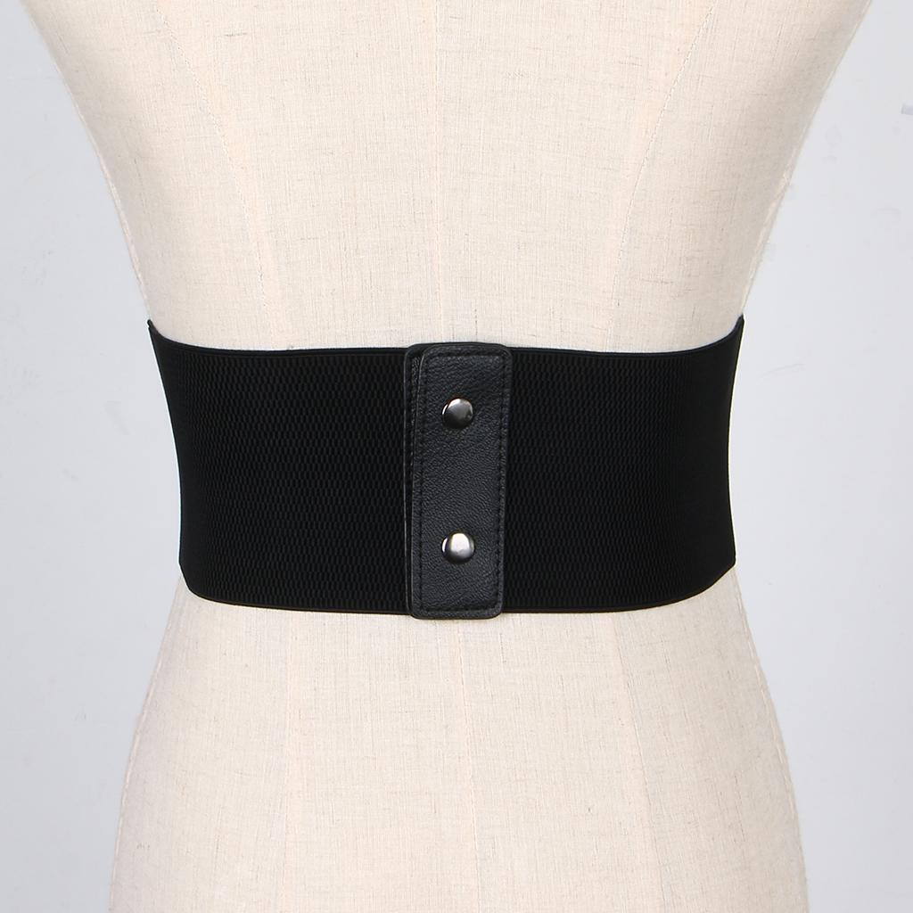 Women Vintage Leather Wide Waist Belt Cincher Elastic Band Corset