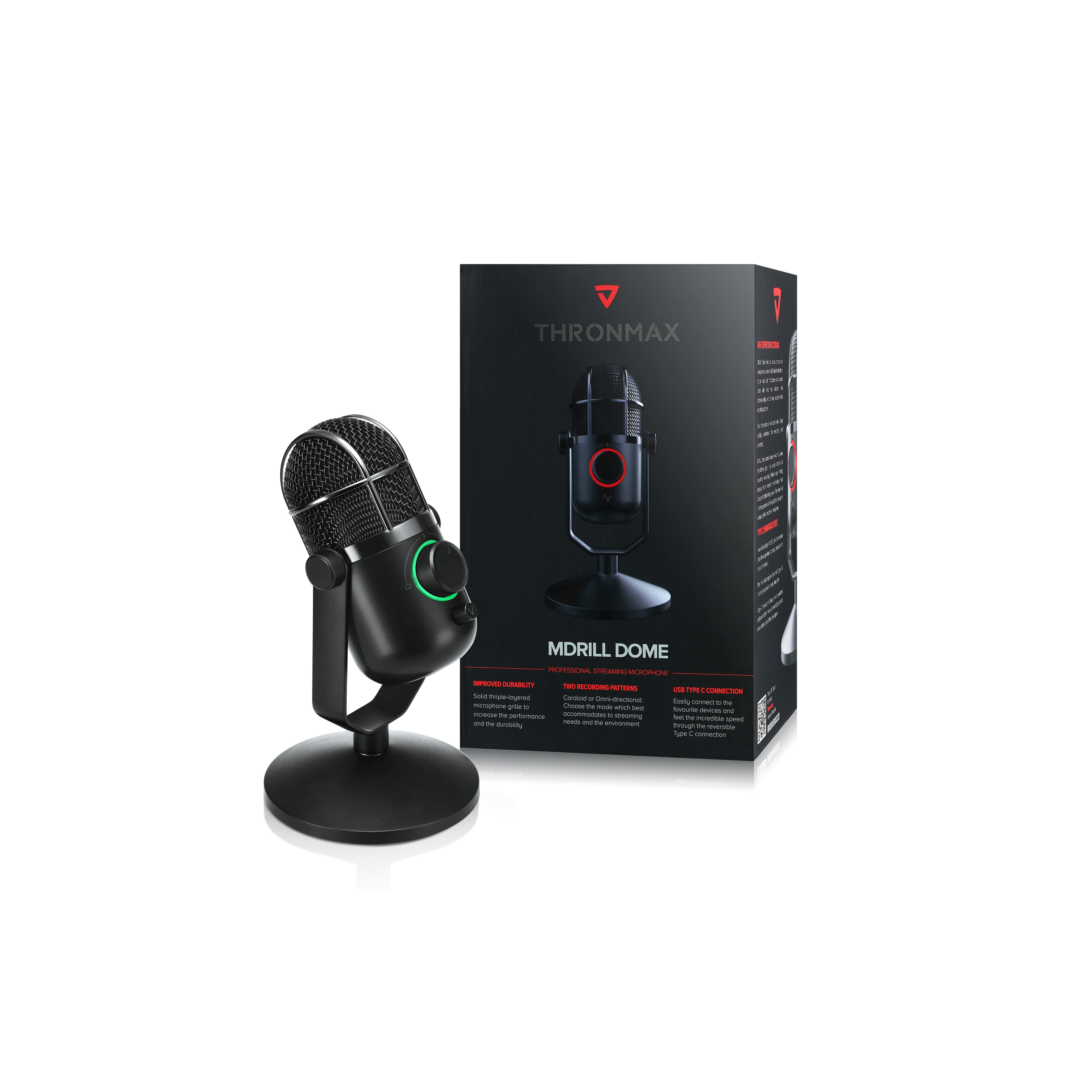 Microphone Thronmax Mdrill Dome M3 Jet Black 48kHz - Hàng Chính Hãng