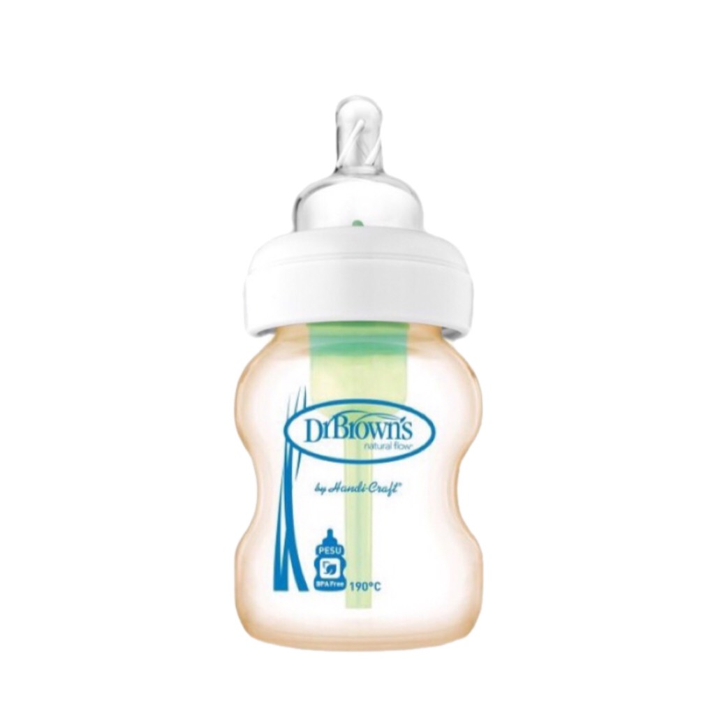 Bình sữa Dr.Brown's "Option" cổ rộng, 150ml, chất liệu nhựa PESU