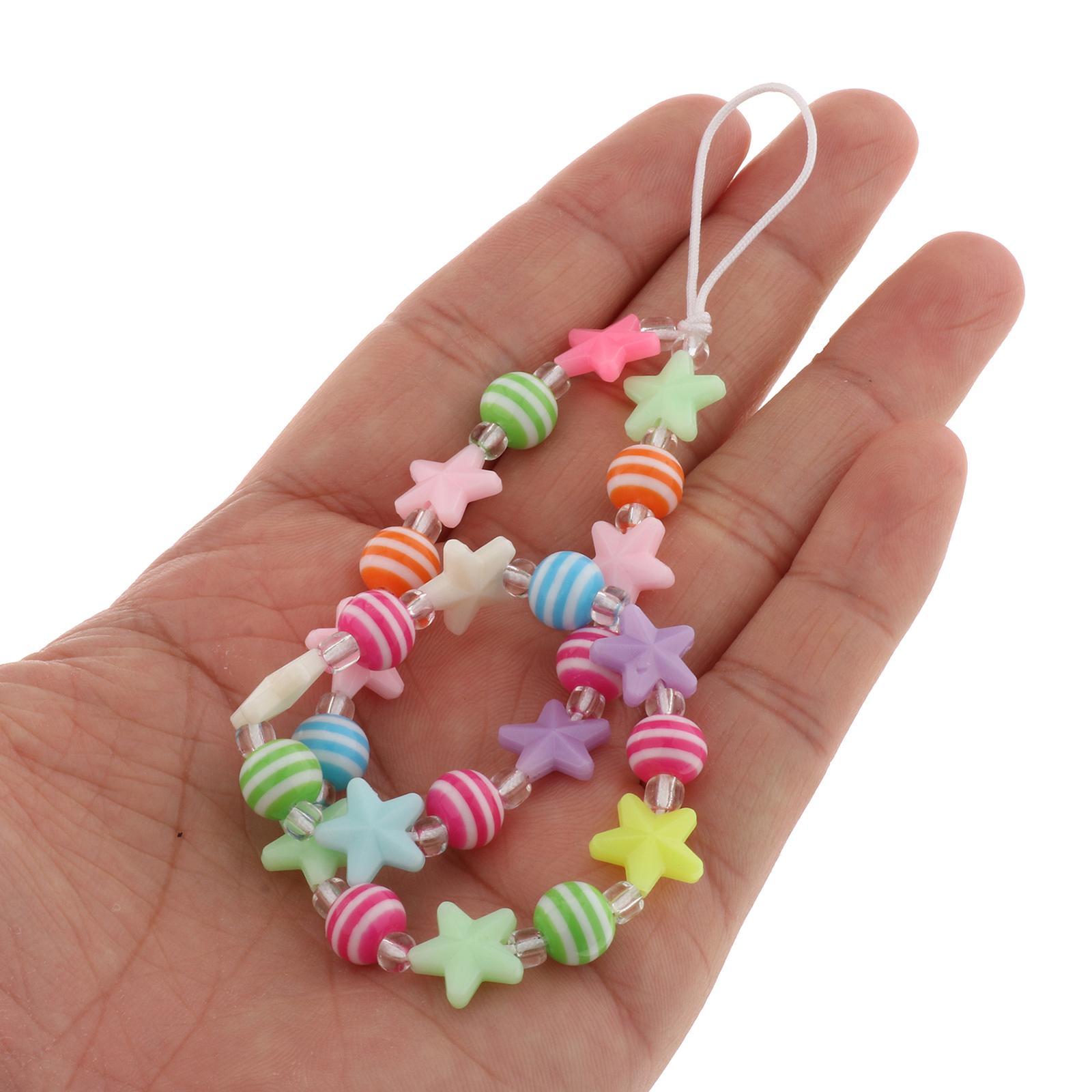 2- Beaded Phone Lanyard Handmade Colorful Resin Beads Key Chain for Women