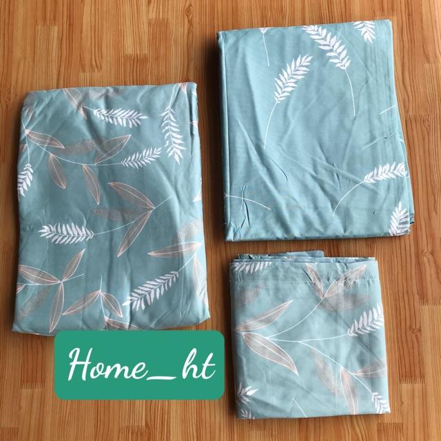 Bộ Chăn ga Cotton Poly - Lá Tre phong cách Han Quốc