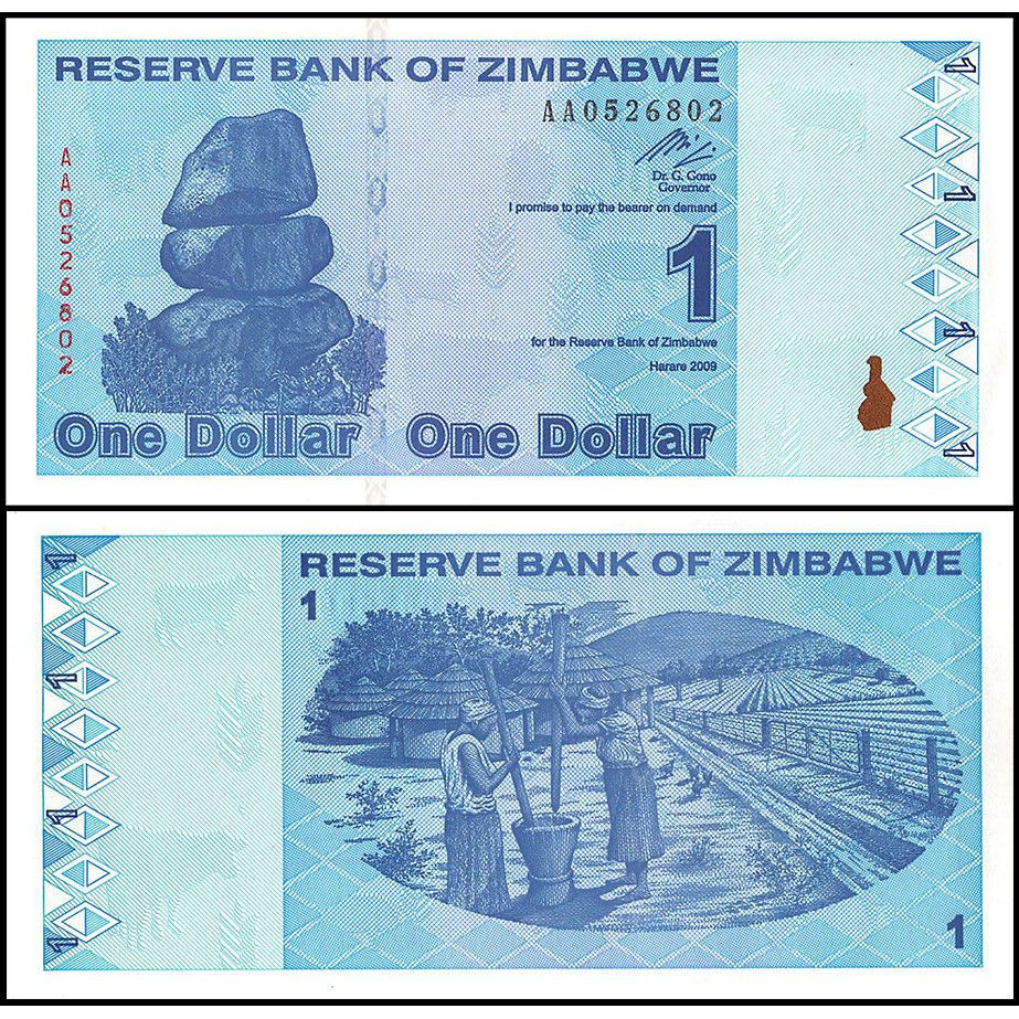 Tiền châu Phi, 1 dollar Zimbabwe sưu tầm