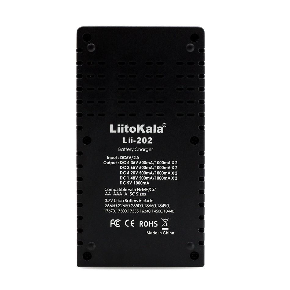 Liitokala Lii-202 1.2V 3.85V 3.7V 3.2V 18650 18350 18500 21700 26700 26650 AA AAA NiMH Sạc Lithium-Pin Sạc Màu sắc: Lii-202 Sạc