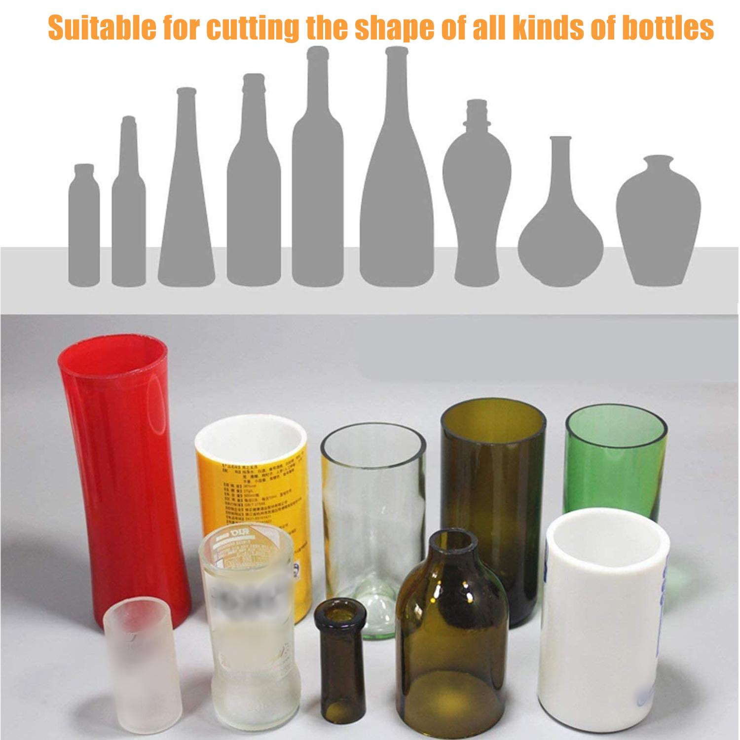 Glass Bottle Cutter Kit Bottle Cutter DIY Machine for Cutting Round Oval Bottles and Mason Jars with Gloves Sanding