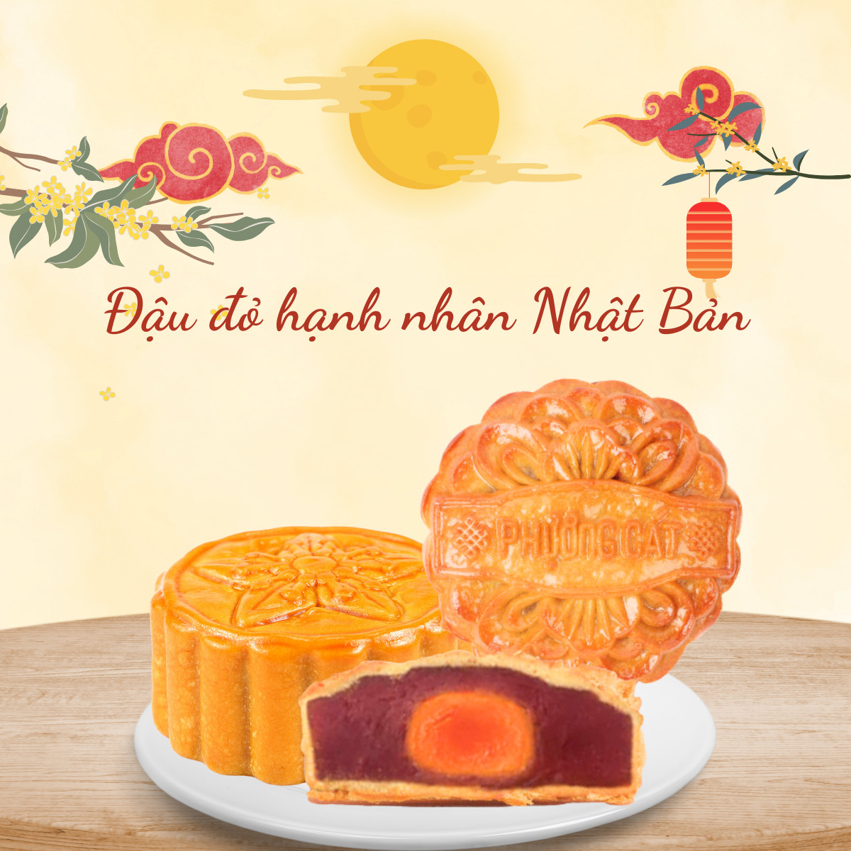 Set Bánh trung thu Thưởng Nguyệt - Nonglamfood - 4 Bánh/ 1 hộp