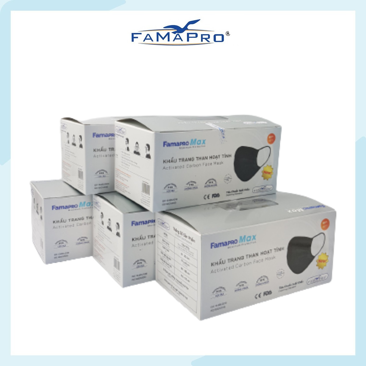 - Khẩu trang y tế kháng khuẩn 4 lớp Famapro Max - COMBO 5 HỘP