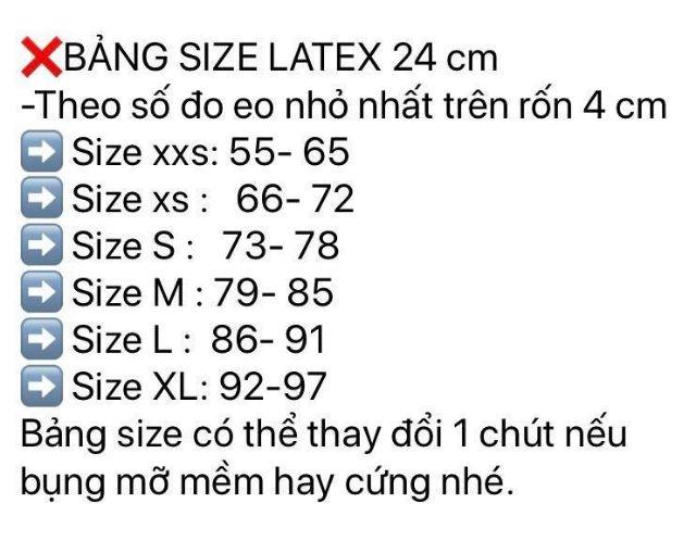 Đai nịt bụng latex 9 xương có 24cm và 29cm