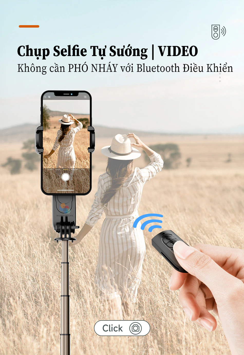Gimbal chống rung CYKE Q09 tích hợp chế độ xoay quay 360º, có bluetooth chụp selfie, tripod chụp hình siêu tiện lợi, hàng chính hãng