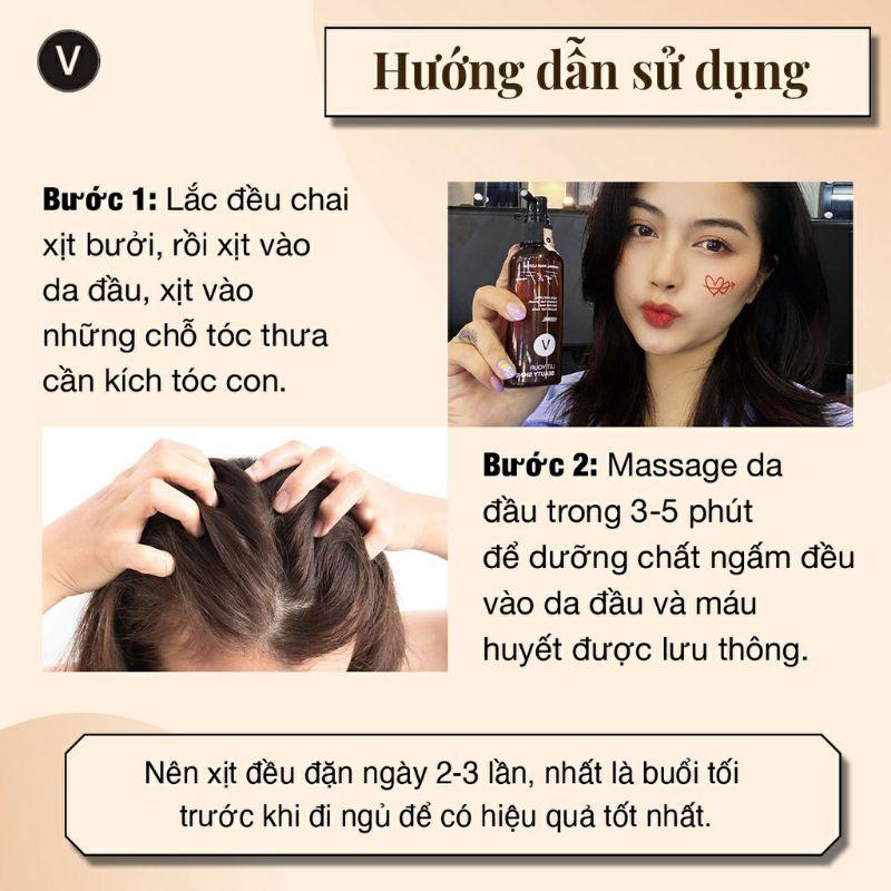 Xịt Tóc Chiết Xuất Tinh Dầu Bưởi Nguyên Chất, Vitamin E, Dầu Argan Ngăn Rụng Tóc, Kích Mọc Tóc