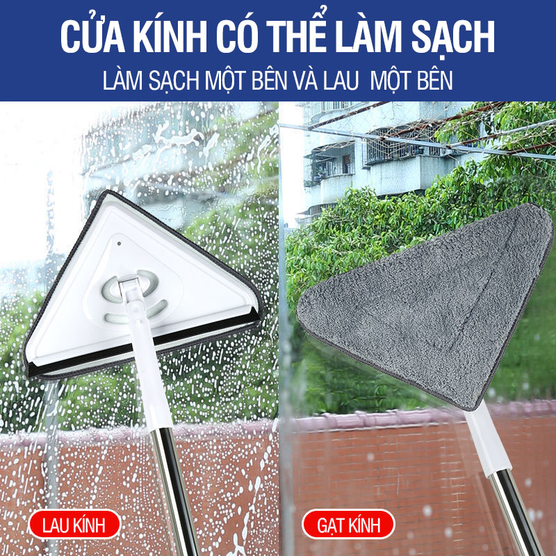 Cây lau trần nhà, chổi lau tường đa năng hình tam giác - Kitimop A3