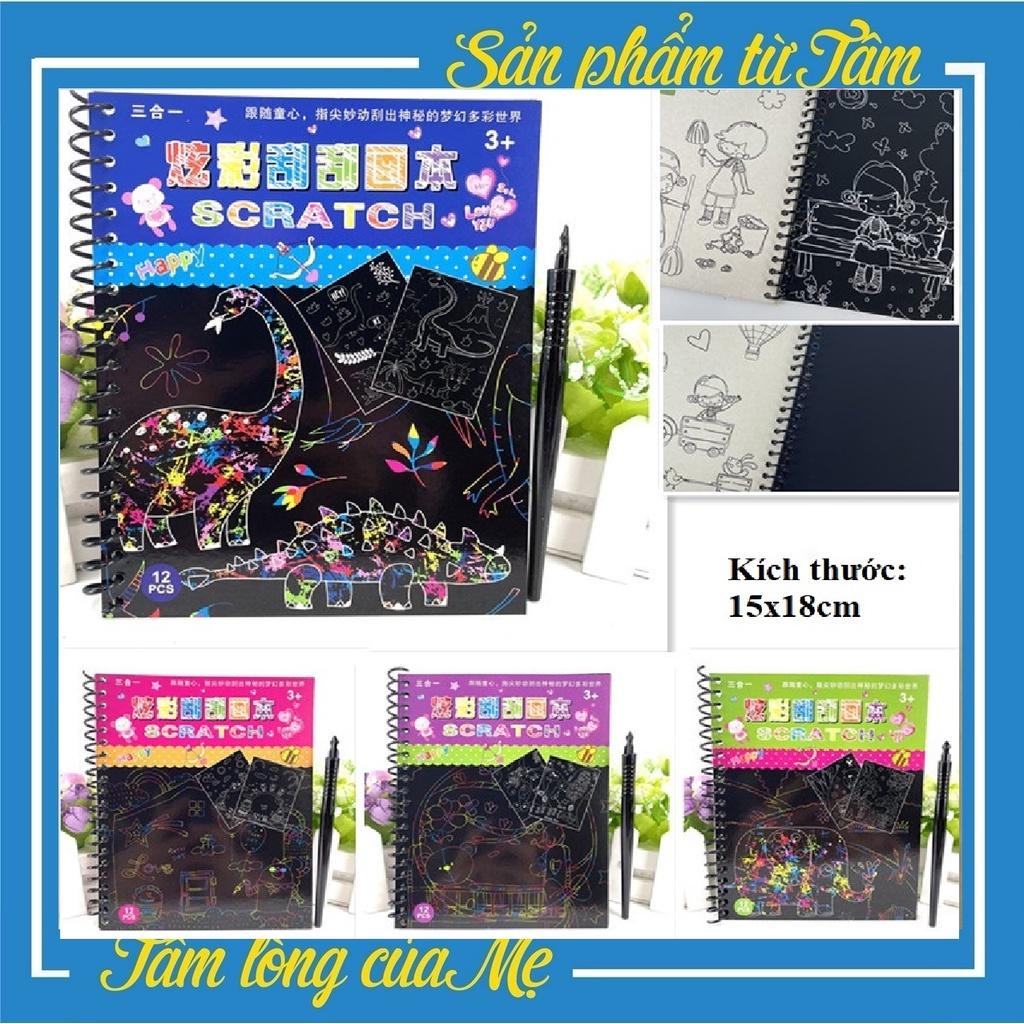 Đồ Chơi Trí Tuệ Sổ Vẽ Ma Thuật Cầu Vồng Scratch Note - Sổ Cào Vẽ Sắc Màu Sáng Tạo