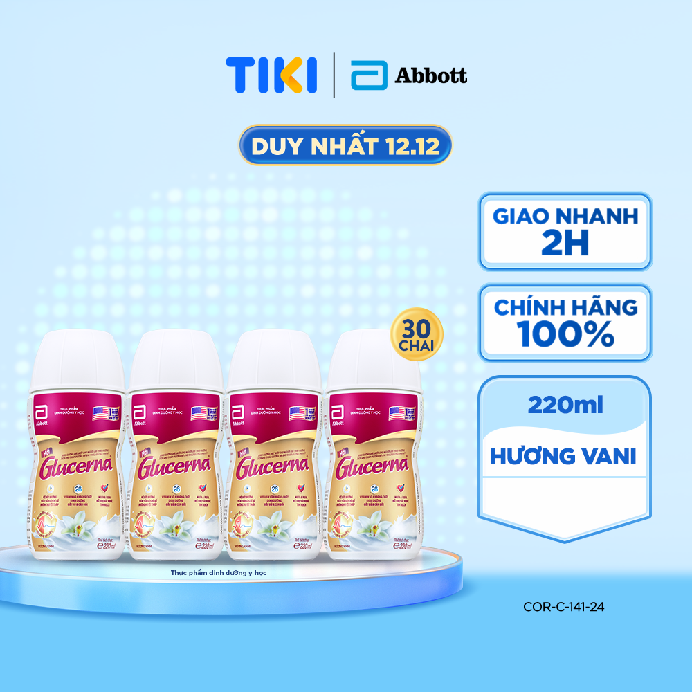 Thùng 30 Chai Sữa Nước Abbott Glucerna Vani 220Ml
