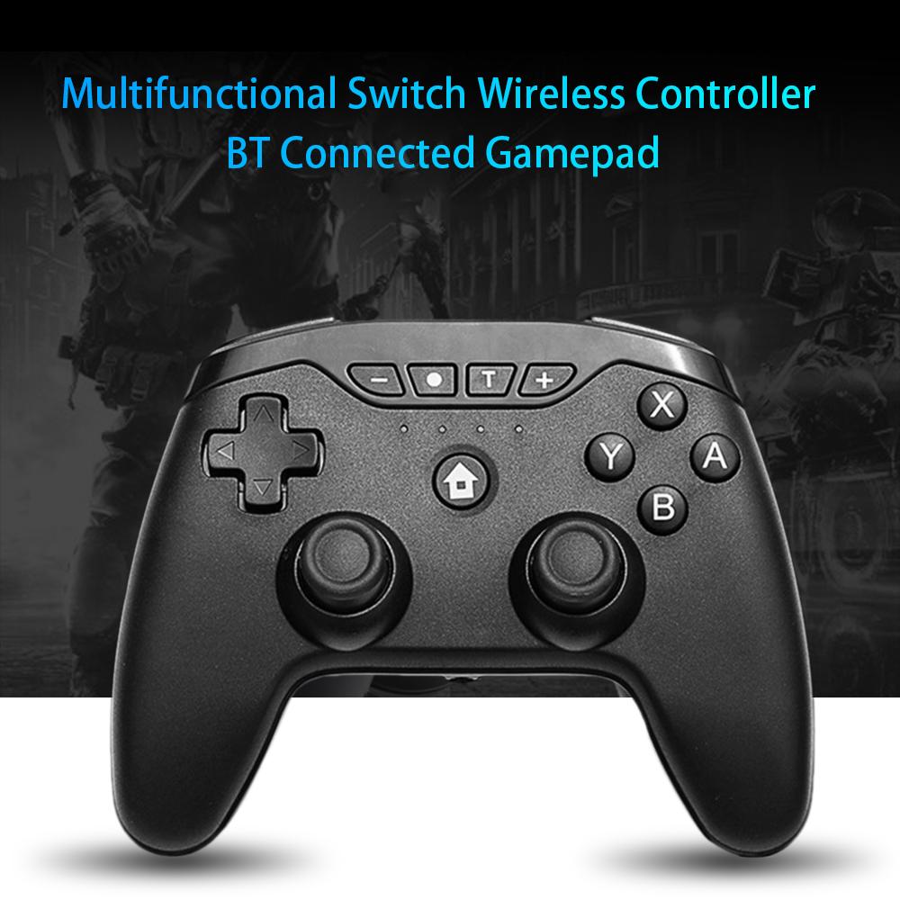 Multifunctional Switch Wirelessly Controller BT Connected Gamepad Supported Gyroscope A-xis Function/ Dual V-ibration