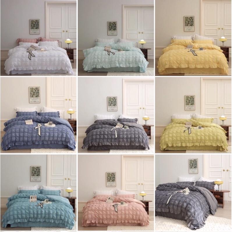 Bộ Chăn Ga Gối Cotton Đũi Bèo Độc Lạ Hàng Nhập Khẩu Cao Cấp 4 Món Vintage