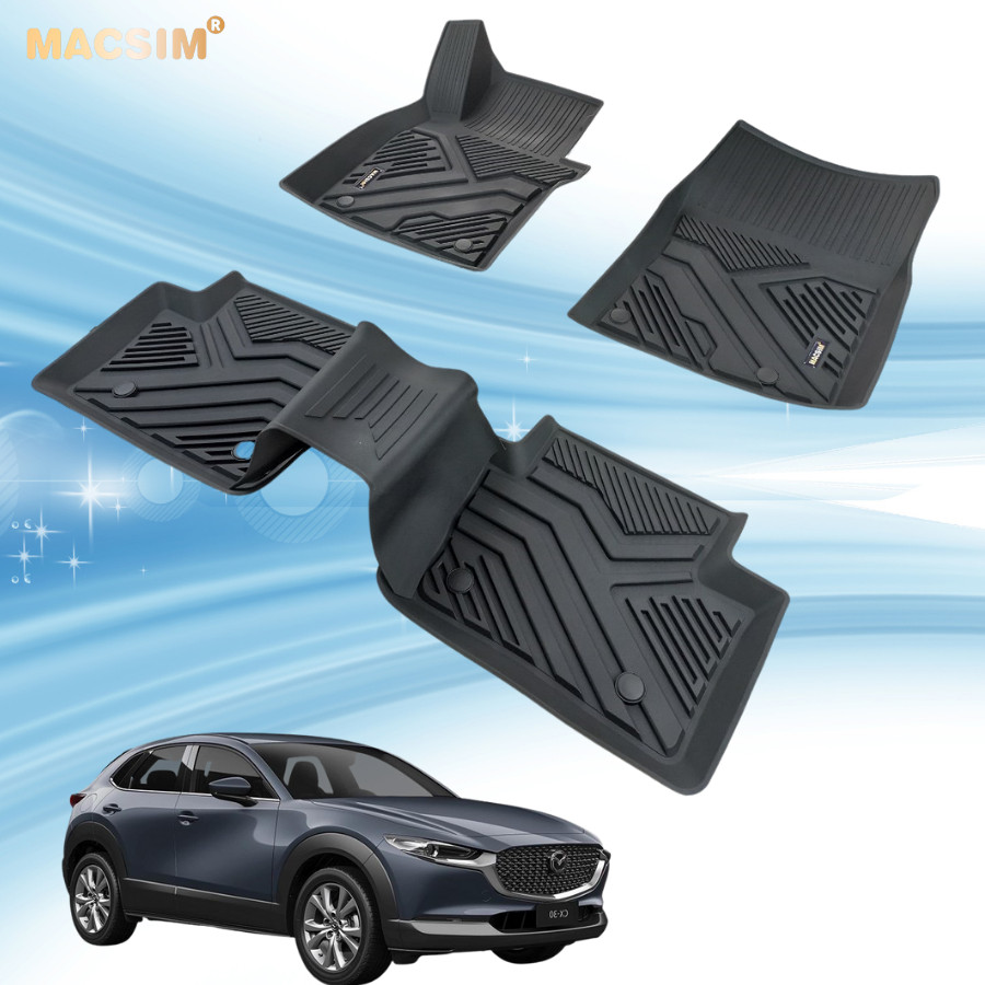 Thảm lót sàn xe ô tô Mazda CX-30 2020 tới nay, Nhãn hiệu Macsim  chất liệu nhựa TPE đúc khuôn cao cấp.