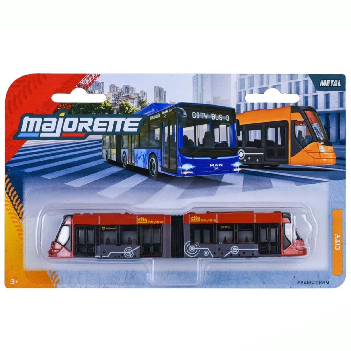 Đồ Chơi Mô Hình Xe City Bus Man + Avenio Tram - Majorette 8503003001 - Màu Cam