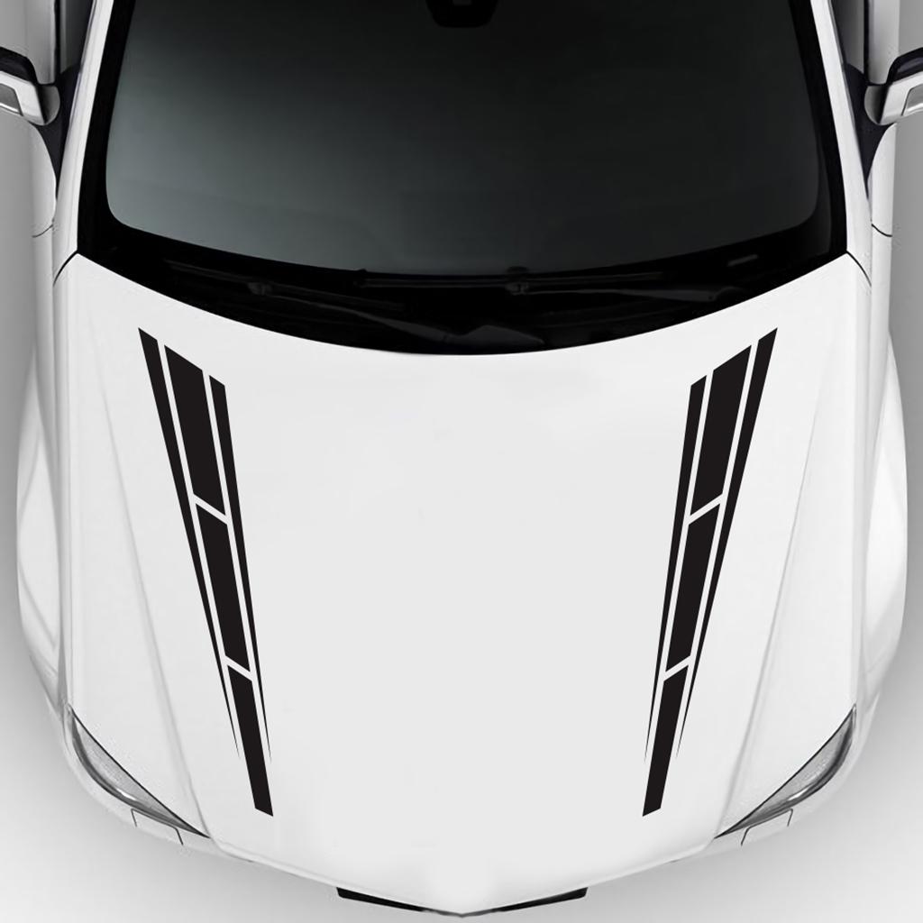 6PCS Long Stripe Graphics Car Racing Side Body Hood Mirror Decals