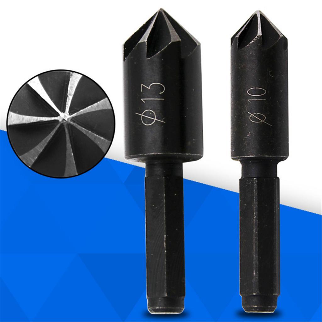 2Pcs Chamfering Cutter Drill Bit Cutting Tool Seven-edged Cutter