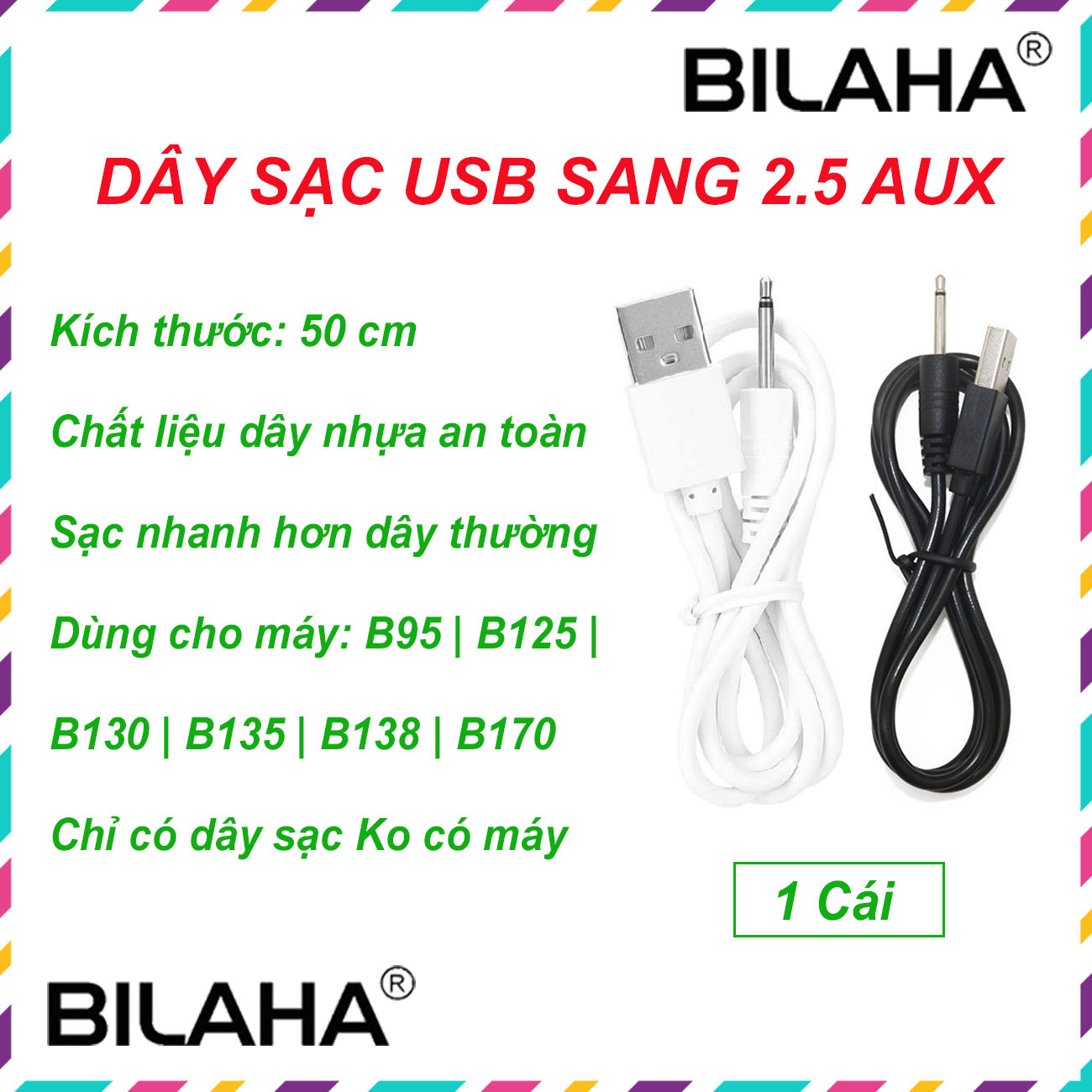 (Chọn Mẫu) Dây sạc máy massage mắt mini 10 chế độ (Chọn Theo Phân Loại) (Hàng Chính Hãng)