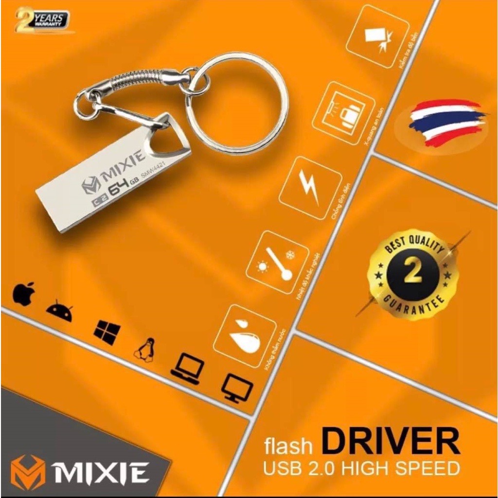 USB 2.0 MIXIE 16G/32GB/64GB C2 Kim Loại, Có Móc Treo -  Hàng chính hãng