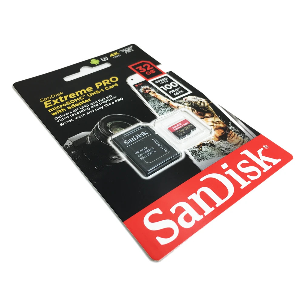 Thẻ nhớ microSDHC Sandisk Extreme Pro A1 32GB 667X V30 UHS-I U3 100MB/s (Đen) Hàng Chính Hãng